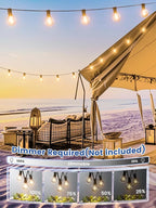 String Lights for Outdoor 25 ft, G40 Patio Lights with 13 pcs Bulbs, Shatterproof Waterproof Outdoor Lights Hanging Connectable Globe Outdoor Lights for Bistro, Cafe, Backyard, Balcony, Party, Black