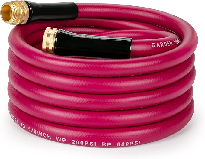 WELLUCK Garden Hose 5/8 in x 25 FT, Heavy Duty Durable Anti Kink Flexible Garden Water Hose for Drinking Water Safe BPA Free, All-weather Lightweight Water Hose for Garden RV Camper Marine