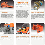 PROYAMA 62CC Gas Powered Chainsaw, 20 Inch 2-Cycle Petrol Handheld Cordless Chain Saw, Gasoline Gas Chainsaws for Tree Wood Cutting