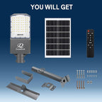 9500w Solar Street Lights Outdoor Waterproof, 450000LM Super Bright LED Beads Commercial Solar Flood Lights with Remote Control for Patio, Street, Court and Parkling Lot