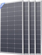 400W Solar Panel, 4 Pcs 12V 100 Watt Solar Panel with High-Output Design, High Efficiency Monocrystalline PV Module,Ideal for RV,Rooftop,Home, Farm, Off-Grid Cabin,Emergency Backup(4PCS)