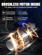 AZZUNO 12 Inch Electric Chainsaw Cordless With Tool-Free Chain Tensioning and Auto Lubrication, Brushless Battery Powered Chain Saw Kit For Tree&Wood Cutting,Battery and Charger Included.