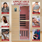 Far Infrared Sauna, 1-Person Canadian Hemlock Dry Sauna- 1350W Low EMF, 5 Heating Plates, Oxygen Bar, Chromotherapy, Bluetooth Speaker - 33.5x33.5x69in for Home Relaxation