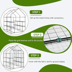 Outvita Walk-in Greenhouse, Outdoor Durable PVC Plant Green House for Frost Protection with 3 Tiers 8 Shelves, Shelf Clips, Roll-up Zipper Door, 56"x56"x77" Transparent