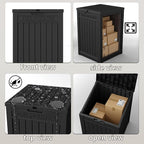48 Gallon Large Package Delivery Box,Storage Box with Lockable Secure,Double-Wall Resin Outdoor Package Delivery and Waterproof Deck Box for Porch, Curbside (Black)