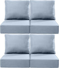 Luxury 24x24x6 Inch Outdoor Chair Cushions Set of 4 - Heavy Duty Water-Resistant Comfortable Cushion for Patio Furniture Set Dining Gliding Rocking Chairs Loveseat L-Shape Sofa - Baby Blue