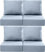 Luxury 24x24x6 Inch Outdoor Chair Cushions Set of 4 - Heavy Duty Water-Resistant Comfortable Cushion for Patio Furniture Set Dining Gliding Rocking Chairs Loveseat L-Shape Sofa - Baby Blue