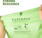 SUPERBIO 13 Gallon Compostable Drawstring Kitchen Waste Bag, 49.2 Liter, 30 Count,1 Mil, Heavy Duty Food Scrap Bags, BPI, Seedling and OK compost INDUSTRIAL