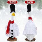 Cozypower Christmas Porch Goose Outfits Clothes for Plastic 23'' Cement Goose Duck Lawn Yard Decorations(Snowman)