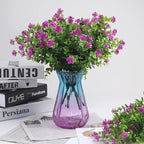 RECUTMS Artificial Flowers Outdoor UV Resistant Fake Plants Indoor Outside Hanging Planter, 12 Bundles Outdoor Fake Flowers UV Resistant Faux Plastic Plants Garden Porch Window Box Décor（Fuchsia）
