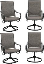 Sophia & William Patio Dining Chairs Patio Swivel Chairs 4 Pieces Quick Dry Textilene Patio Chairs Outdoor Furniture Support 300lbs for Lawn Garden Backyard Weather Resistant