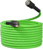 YAMATIC Durable Pressure Washer Hose 50FT, 3400 PSI 1/4'' Power Washer Hose Replacement for Gas&Electric Washer, Wear Resistant Extension Leak-Free M22 Fittings, Green