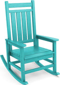 SERWALL HDPE Rocking Chair, Outdoor Rocking Chair for Adults, All Weather Porch Rocker for Lawn Garden, Aruba