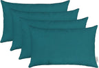 RSH DECOR: Sunbrella Jumbo Lumbar Pillows Set of 4 | 26" x 16" | Water and Fade-Resistant Performance Fabric | Outdoor Pillow Covers with Down-Alternative Inserts | Spectrum Peacock