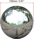 5.9 Inch/150mm Stainless Steel Hollow Ball Smooth Gazing Mirror Ball for Decorating Home and Garden