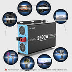 New 48V 2500 Watts Pure Sine Wave Inverter, 48V DC to 110V AC Power Inverter with 4 AC Outlets, USB Port, Type-C Port for Truck, Vehicle, Power Outage, Remote Control with LCD Screen