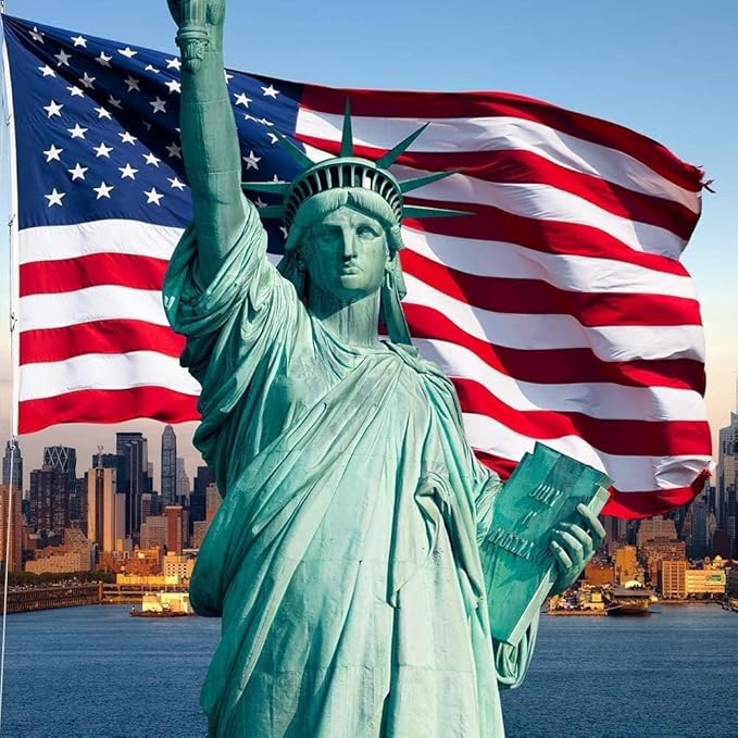 American Flag 15x25 Ft Embroidered Stars, Brass Grommets, Sewn Stripes, Vibrant Colors Outdoor USA Flag Super Tough Tearproof Spun Polyester US Flag, United States Country Flags