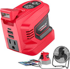 Real 200W Portable Power Inverter Compatible with Milwaukee 18V, LIVOWALNY Outdoor Generato Battery Converter 2 USB & AC Battery Powered Outlet, DC 18V to AC 110V-120V Power Station (Tool Only)