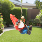 Hanging Gnome Garden Statue Funny Climbing Gnomes with Telescope Figurine Tree Hugger for Outdoor Lawn Home Patio Yard Art Decoration Father's Day Christmas Gardening Gifts for Mom Dad