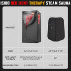 Infrared Sauna for Home - Portable Steam Sauna with Red Light, Folding Chair, Remote Control, 3.2’ x 3.2’ x 6.0’, Black