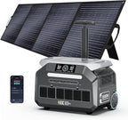 IEE 3200W/2048Wh Solar power station With 400W Solar Panel,P3200 Solar Generator(6400W Peak),1800W Super Fast Charging,APP Control Emergency Power Station for Home, Camping, Power Outages