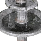 Marble Finish Concrete Outdoor Water Fountains 2-Tier Decor Dark Castle Designed 41.7" H Waterfall Fountains for Yard, Garden, Deck, Patio, Backyard, Porch, Lawn
