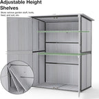 Outdoor Storage Shed with Floor, Waterproof Storage Cabinet with Metal Frame, Adjustable Shelves, Garden Shed for Backyard Garden Patio Lawn - White