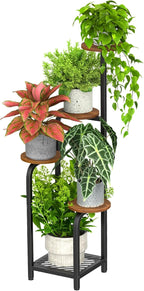 TOSKING 5 Tier Metal Plant Stand Indoor 48''H Tall ,Heavy Duty Plant Shelf , Corner Shelf Flower Pot Stand for Outdoor Plant Stand for Living Room Balcony Garden Patio Bedroom (5 Tier-Brown)