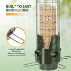 Squirrel Proof Bird Feeder,Outdoors Hanging Gravity Protection Squirrel-Proof Mesh Metal Bird Feeders,Easy Cleaning,3LB Capacity Outside Wild Birdfeeders with Finch Cardinal Chickadee-Green