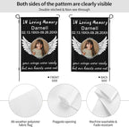 Custom Memorial Flag Personalized Garden Flag for Cemetery in Loving Memory with Photo Name Date Memory Garden Flags For Loss of Loved One Lawn Outdoor Double Sided Yard Flags (Memorial Funeral Flags 2, 12x18(in))