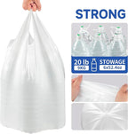 Small Trash Bags with Handles 4 Gallon 50 Count White - Ocean Plastic Upcycling - Plastic Garbage Bags, Can Bin & Waste Basket Liner for Kitchen, Bathroom, Office and Pets