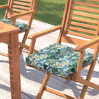 Magpie Fabrics Indoor Outdoor Waterproof Square Chair Cushion, 18" x 18" x 2.5", 2 Pack, Water Resistant Seat Cushions, for Patio Garden Office, Phoenix Blue Green
