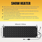 Heated Snow Melting Mats for walkways Stairs- Outdoor Heated Mats- Non-Slip Electric Heated Foot Mats for Winter Snow Removal- Heated Snow Melting Mat for Stairs garages Driveway (10in x 30in)