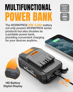 WORKPROX Cordless Pole Saw with Battery, 20V 4.0Ah Battery Powered 8 Inch Electric Pole Chainsaw, 4000mAh Power Bank with Quick Charge 3.0, Lightweight, 9.2 FT Max Reach Pole Saw for Tree Trimming