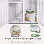 Outdoor Storage Shed with Floor and Waterproof Roof - Metal Framed Tool Cabinet with Adjustable Shelves - Double Lockable Doors for Backyard, Garden, Patio (Off-White)