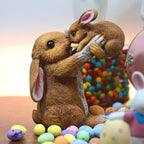 Bunny Decor for Garden, Family Rabbit Figurine Statue for Table Decorations, Adorable Outdoor & Indoor Rabbits Decoration, Gifts for Mom and Women