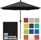 EliteShade USA 10-Year-Non-Fading 10Ft Market Umbrella Patio Umbrella Outdoor Table Umbrella with Ventilation, Black