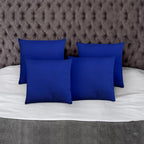 Covers & All Premium Square Throw Pillow Inserts with Covers Set of 4, 12 x 12 Inches Blue, Decorative Cushions for Couch Sofa Home Decor Office Travel UV Resistant Waterproof Soft Cushions Pillows