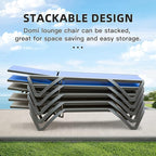 Domi Pool Lounge Chairs, Aluminum Patio Chaise Lounge Set of 2, 5 Position Adjustable Backrest and Wheels, All Weather Outdoor Lounge Chairs for Beach, Yard, Balcony, Poolside, Gray