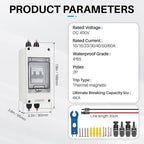 Solar Panel Disconnect Switch 10A 2P 400V Dc/AC Breaker Disconnect Box Outdoor Breaker Box Suitable for photovoltaic and Wind Energy Home Battery Systems (30 Amps)