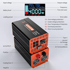 4000 Watt Pure Sine Wave Inverter 12V DC to 110V/120V AC Converter for RV/Truck/Home/Off-Grid Solar Car Power Inverter for Vehicles with 4 AC, 2 USB & 1 Type-C Ports, Hardwire Kit, Remote Controller