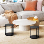 HDANI Wooden Stool Set of 2 for Kids,Adults,300lbs Load Capacity Garden Round Wood Stool,Non-Slip Small Step Stool for Plant Stand,Kitchen,Bathroom and Bedroom,Black