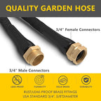 Upgraded Anti-Kink 50FT Non-Expanding Garden Hose, Flexible and Tough, Lightweight and Sturdy for Outdoor, Yard, Lawn, Car Wash, Marine, and Camper Use,and All-Season Use. U.S Standards Brass Fitting
