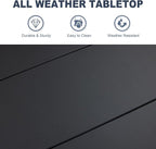 VICLLAX 40.6" Round Metal Outdoor Dining Table for 4, Patio Table with Umbrella Hole and Storage Shelf for Garden, Lawn, Deck, Black