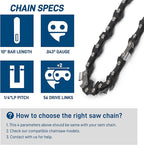 3-Pack 10 Inch Pole Saw Chain, 1/4" Pitch .043" Gauge 56 Drive Links Fits 71PMM3-56 Stihl MSA120 C-B, MSA160 C-B, MSA200 C-B, 3670-005-0056, EGO PS1000, PSX2510 and More