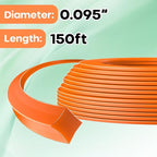 String Trimmer Line .095", 150 Feet Weed Eater String, Square Trimmer Line for Universal Replacement, Orange Premium Nylon String Trimmer Line for Medium& Heavy Grass&Weeds