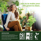 10-13 Gallon Compostable Trash Bags Handle-Tie, Heavy Duty Thick 0.87 Mil, 49.21 Liter, 30 Bags, Tall Kitchen Food Scrap Waste Bag, ASTM D6400, US BPI and OK Compost Home Certified