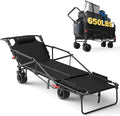 LEVELEVE Heavy Duty Folding Wagon - 2-in-1 Collapsible Cart, 650lb Capacity, All-Terrain Wheels w/Brakes & Side Pockets
