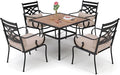 Sophia and William Outdoor Patio Dining Set for 4, Patio Table and Chairs Removable Seat Cushions, Patio Dining Table