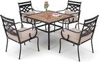 Sophia and William Outdoor Patio Dining Set for 4, Patio Table and Chairs Removable Seat Cushions, Patio Dining Table